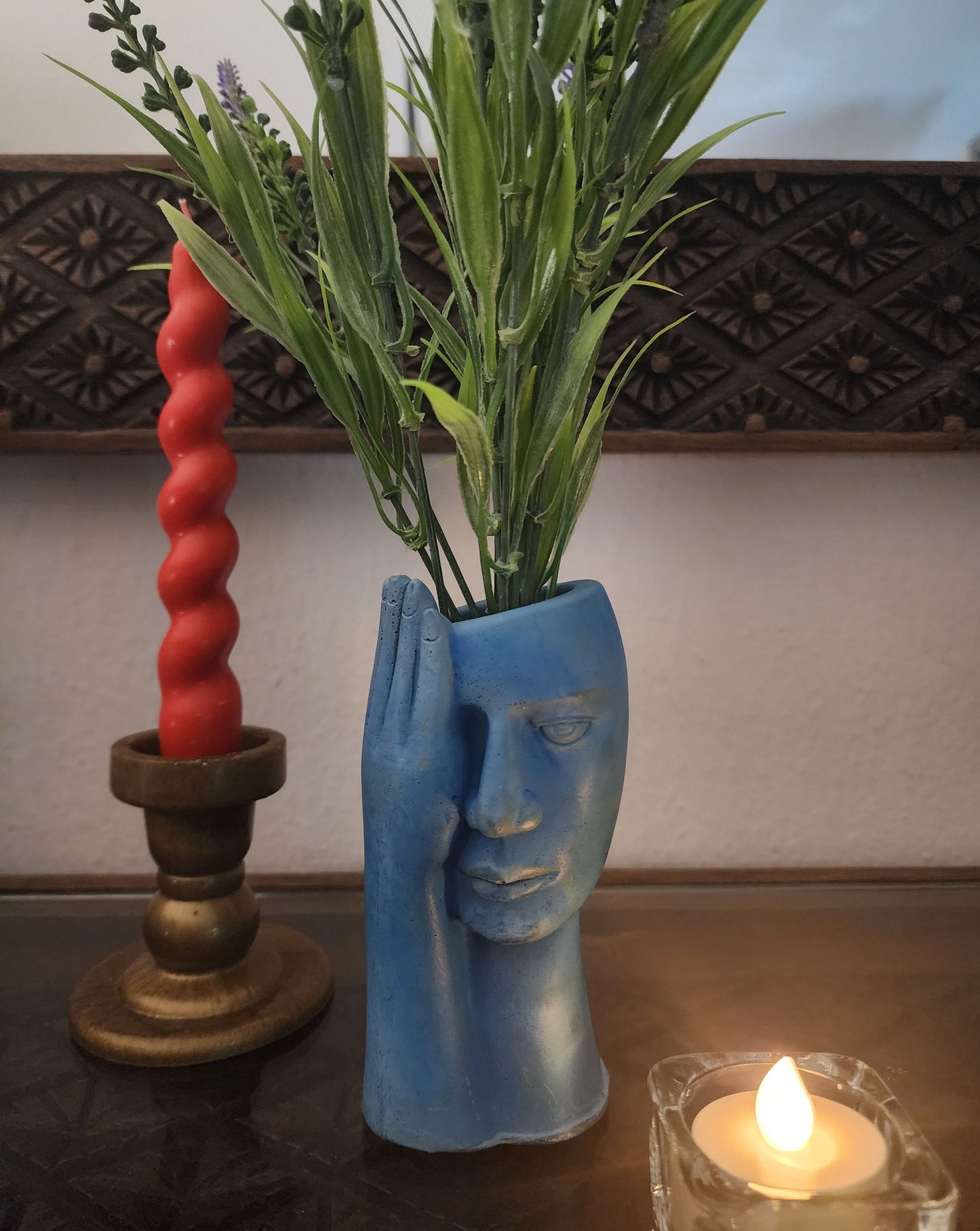 Nordic style Hand in Face Jar