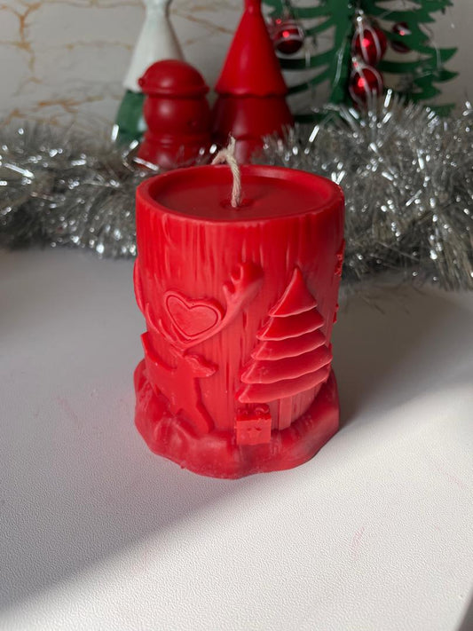 Christmas decorative pillar candle