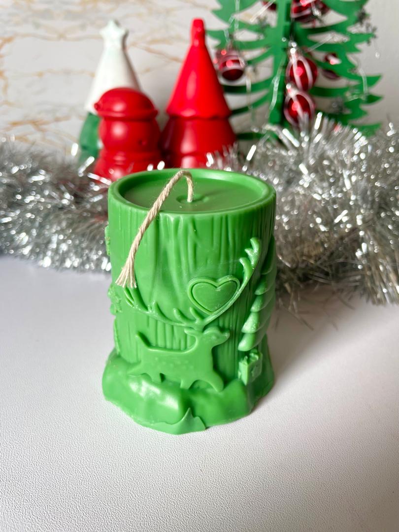 Christmas decorative pillar candle