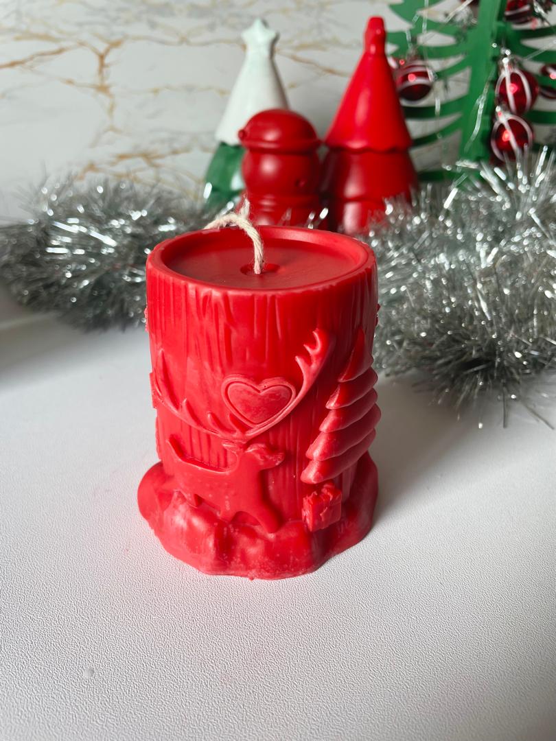 Christmas decorative pillar candle